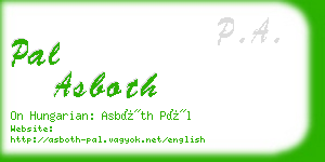 pal asboth business card