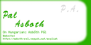 pal asboth business card
